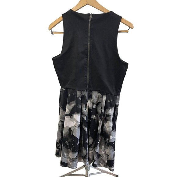 Mossimo Black White Sleeveless Patterned Knee Length Dress Sz M - Picture 2 of 10